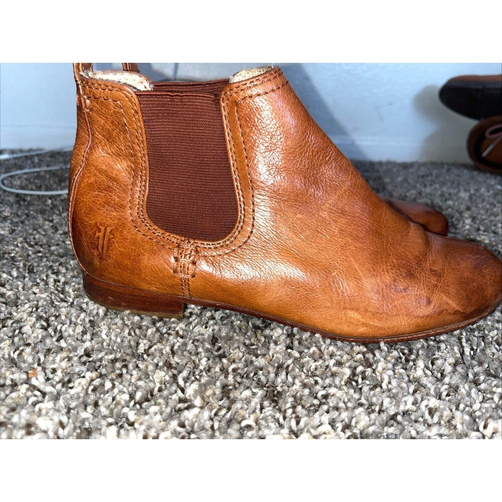 Sz 6.5 B Frye Jillian Womens Brown Leather Chelsea Ankle Boots Booties VGUC!